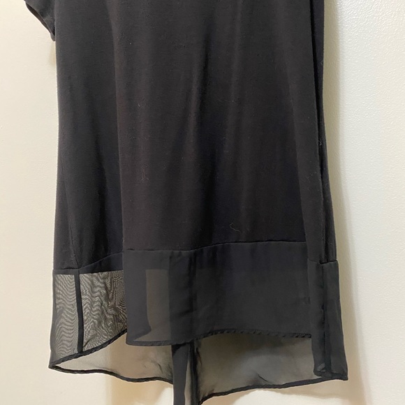 T Tahari Sheer Bottom Knit Top - Picture 4 of 5